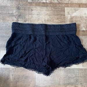 Black Linen Shorts